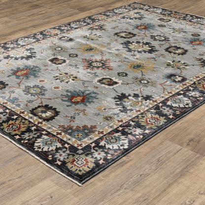 Eliana Floral Blue/ Multi Cut Pile Rug