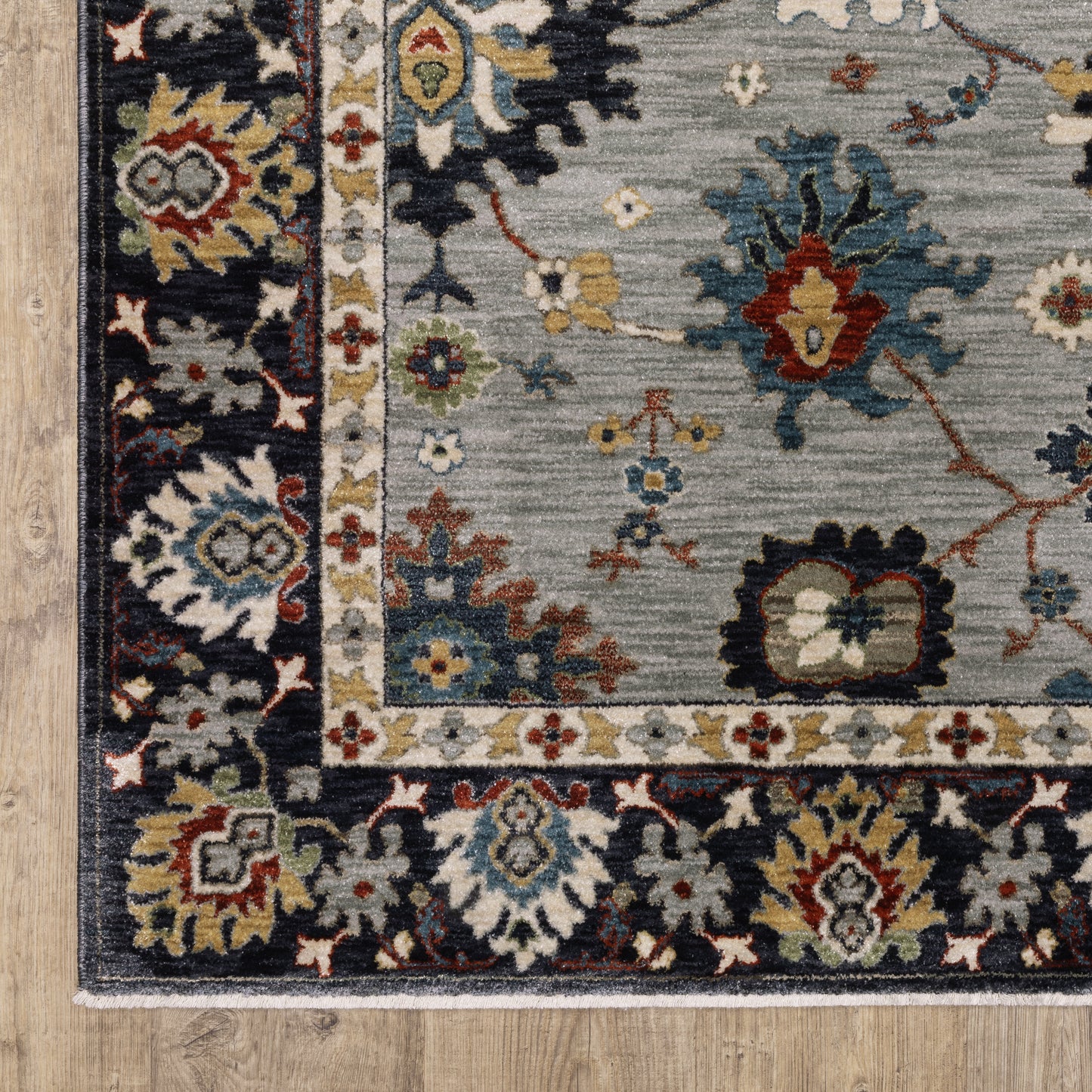Eliana Floral Blue/ Multi Cut Pile Rug