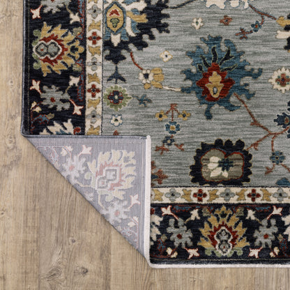 Eliana Floral Blue/ Multi Cut Pile Rug