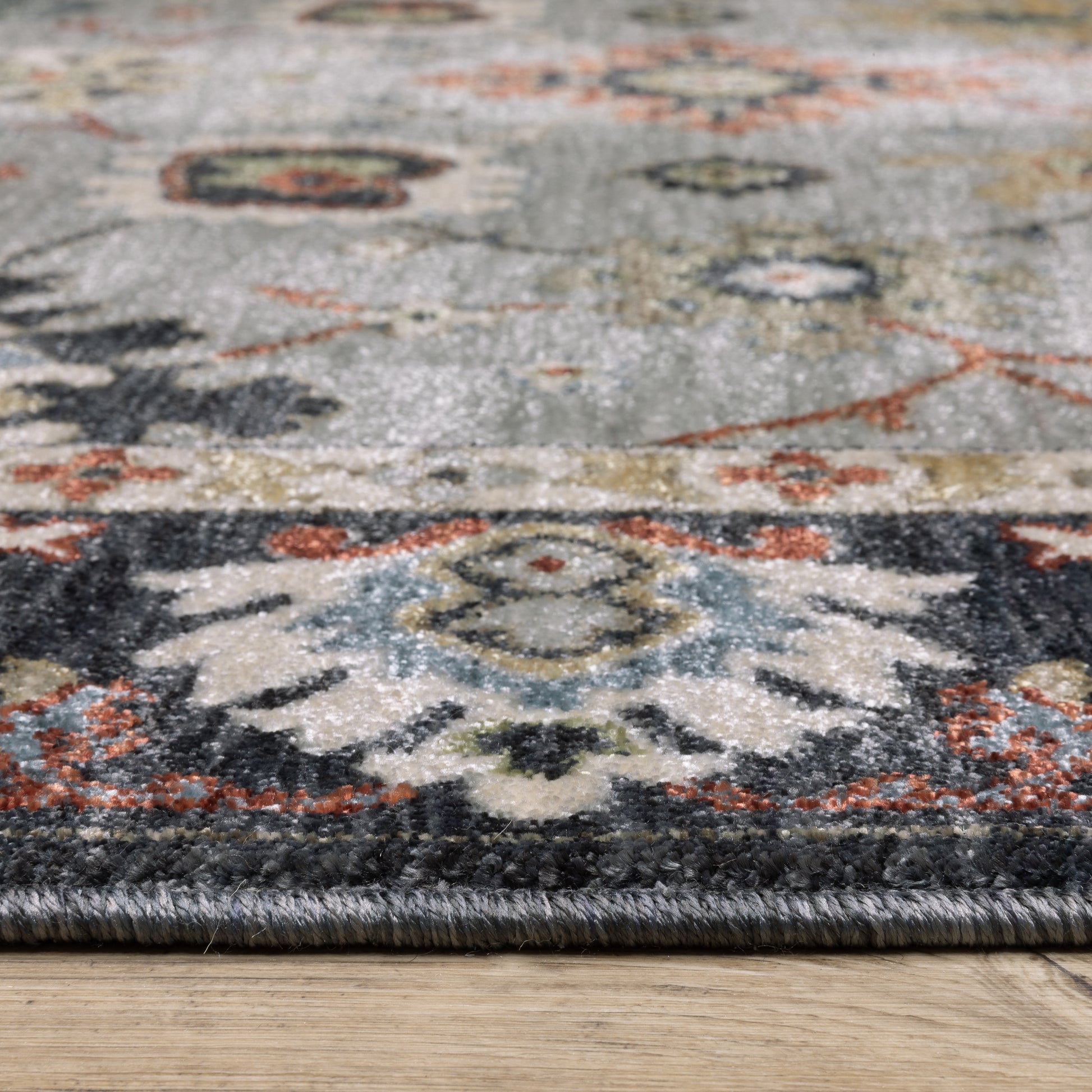 Eliana Floral Blue/ Multi Cut Pile Rug
