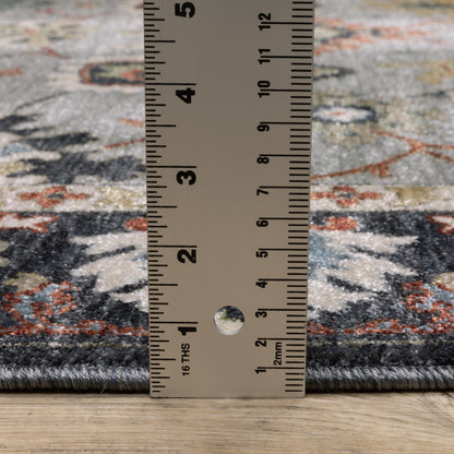 Eliana Floral Blue/ Multi Cut Pile Rug