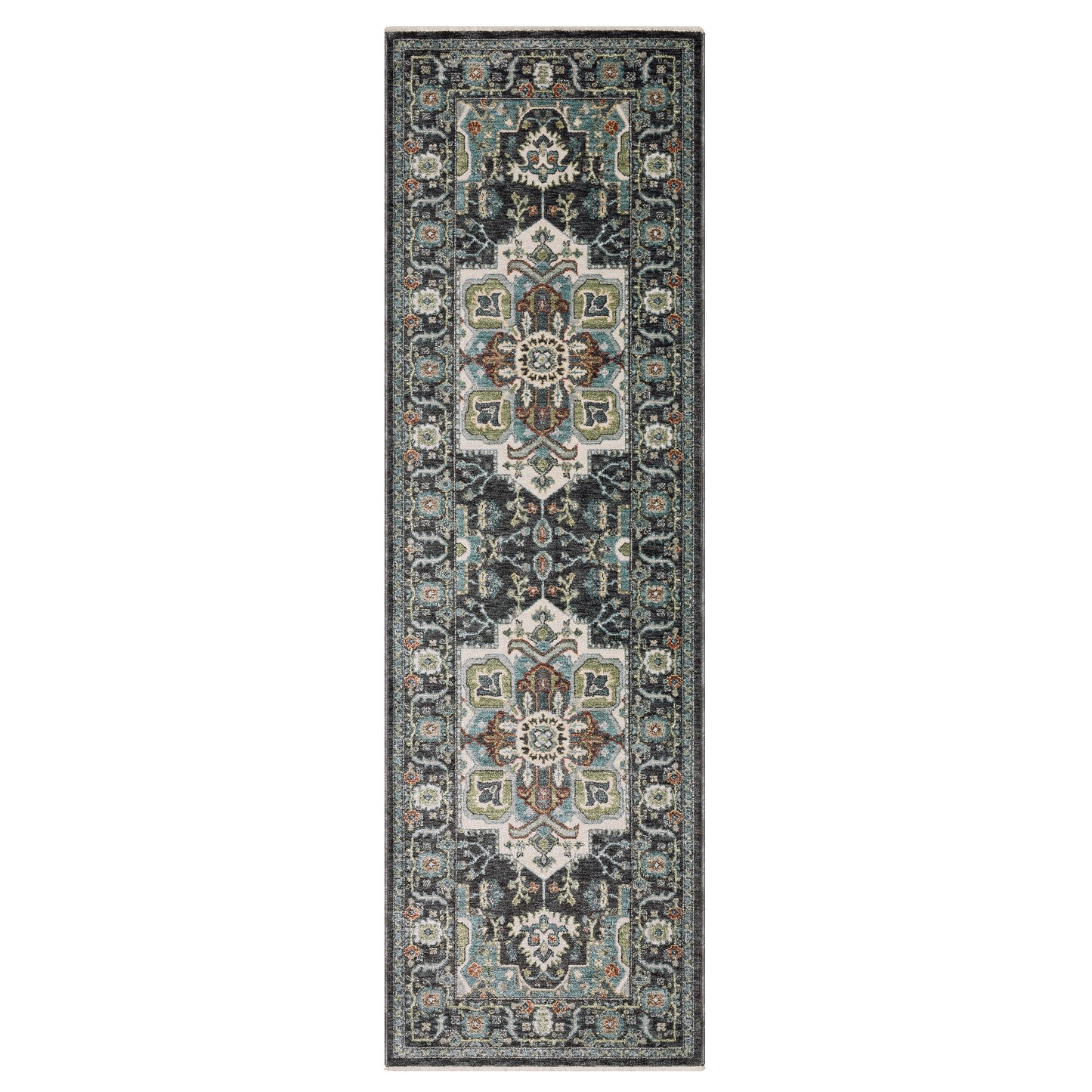 Eliana Eli09 Blue/ Blue Medallion Floral Rug
