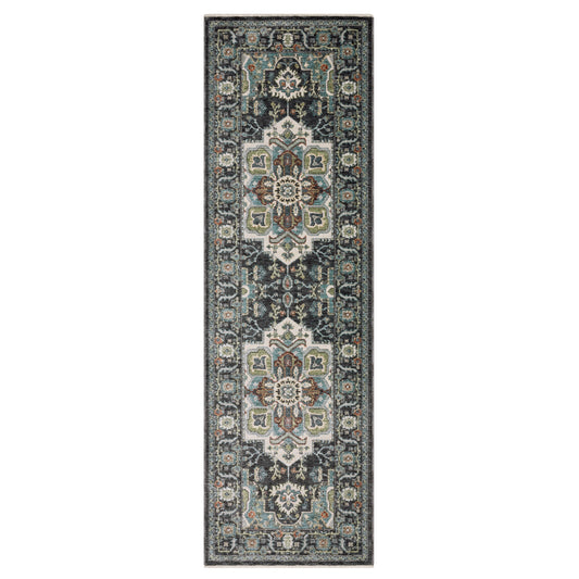 Eliana Eli09 Blue/ Blue Medallion Floral Rug