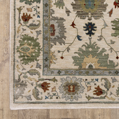 Eliana Oriental Ivory/ Multi Floral Cut Pile Rug