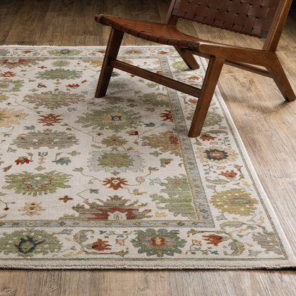 Eliana Oriental Ivory/ Multi Floral Cut Pile Rug
