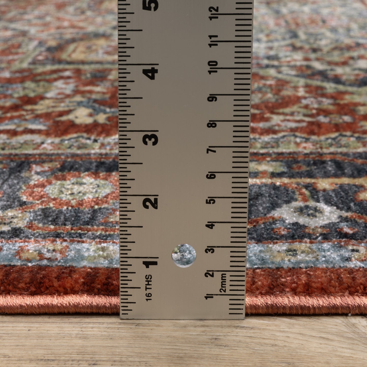 Eliana Medallion Red/ Blue Oriental Cut Pile Rug