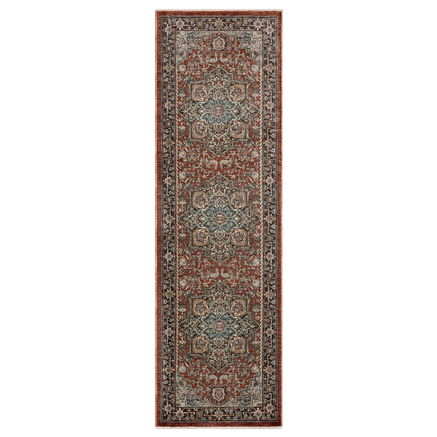 Eliana Eli11 Red/ Blue Medallion Oriental Rug