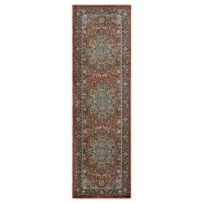 Eliana Eli11 Red/ Blue Medallion Oriental Rug