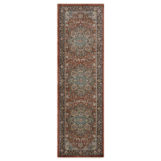 Eliana Eli11 Red/ Blue Medallion Oriental Rug