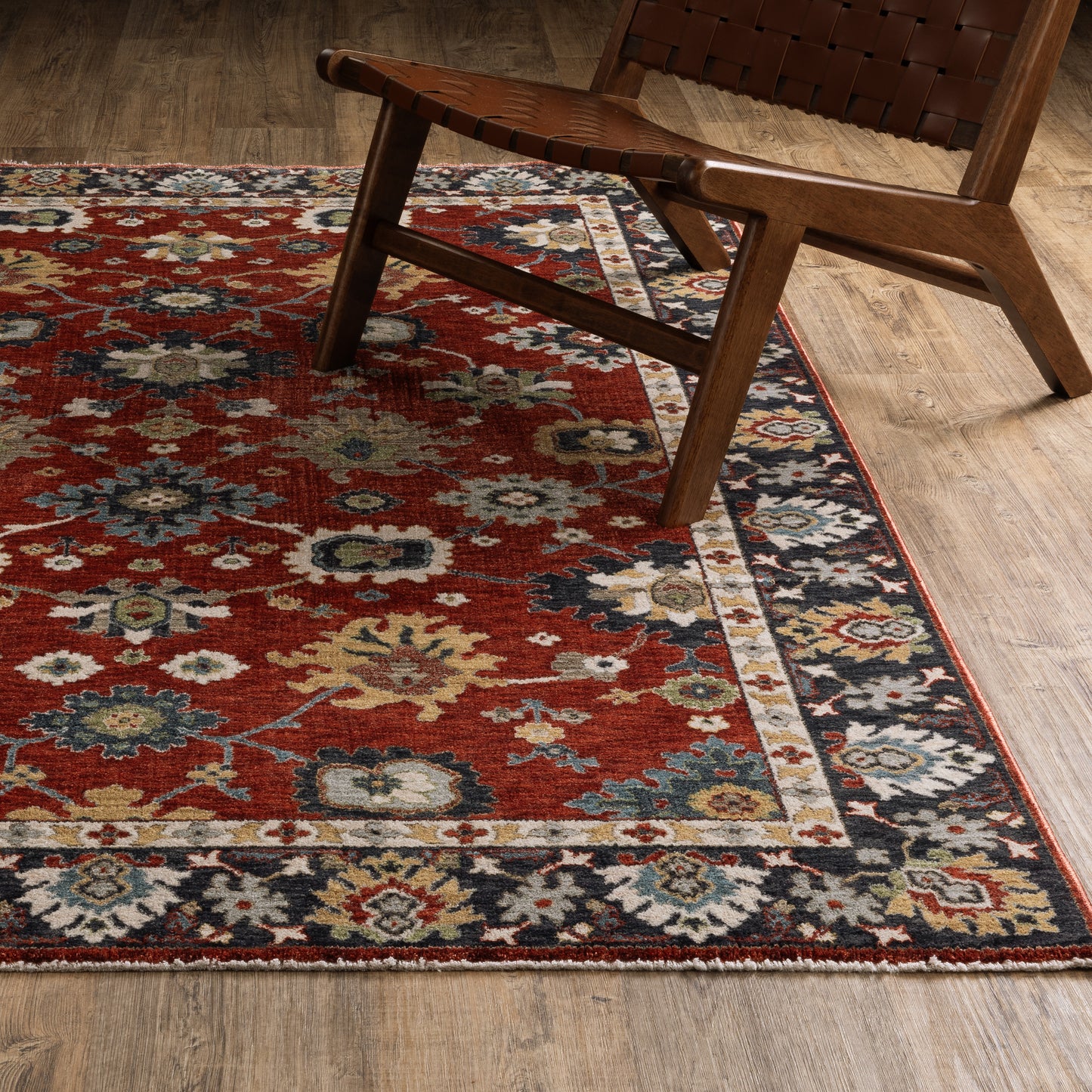 Eliana ELI12 Red Floral Rug