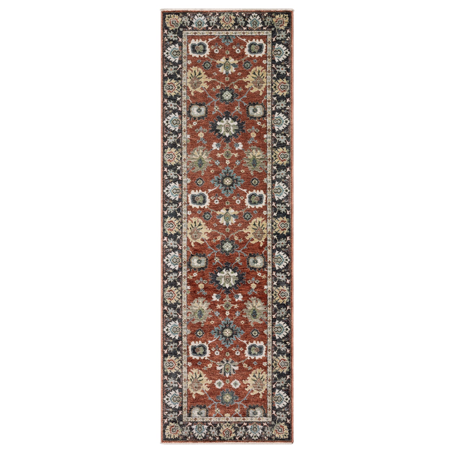 Eliana Eli12 Red/ Blue Floral Oriental Rug