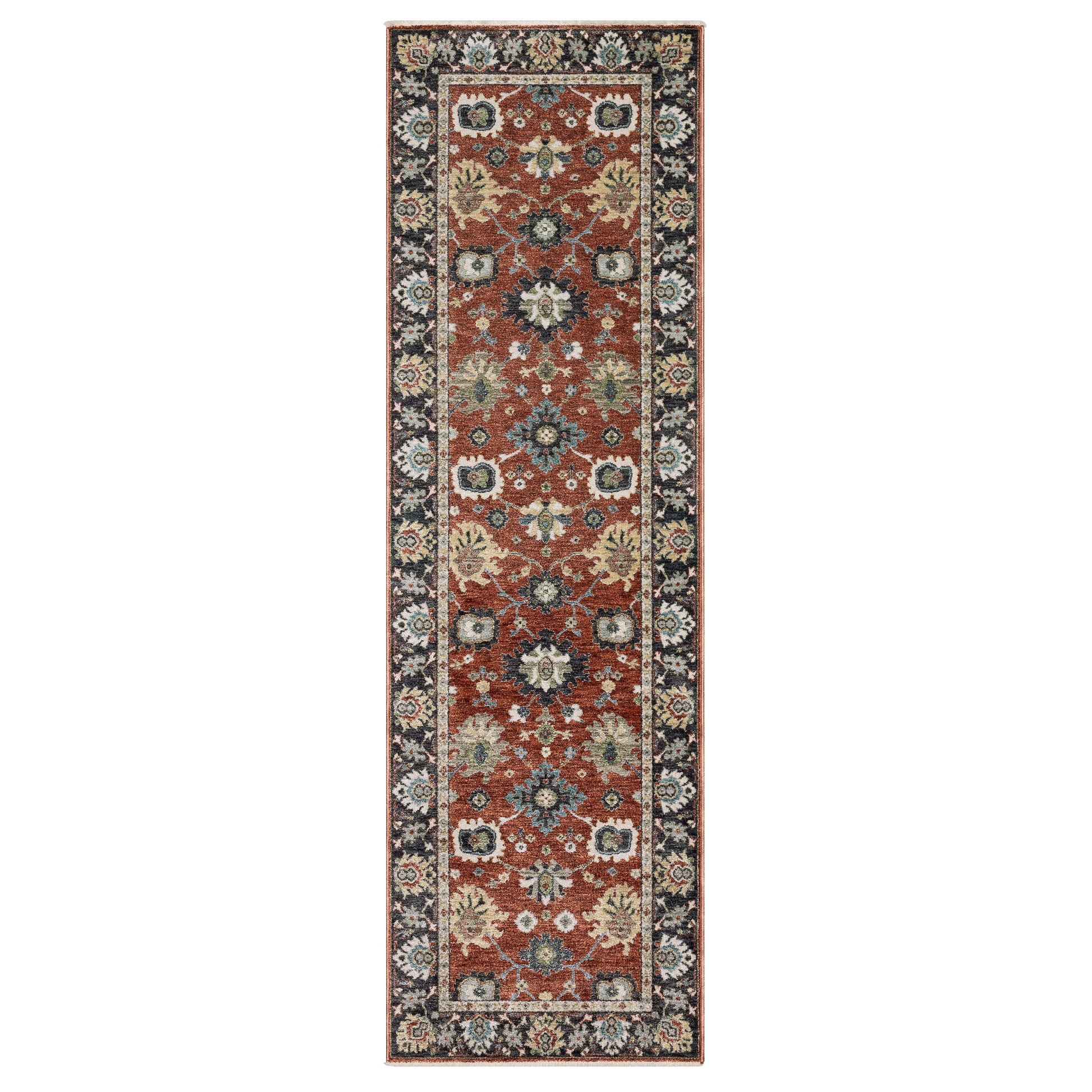 Eliana Eli12 Red/ Blue Floral Oriental Rug