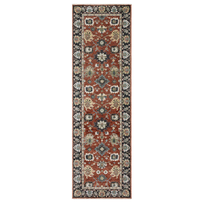 Eliana Eli12 Red/ Blue Floral Oriental Rug