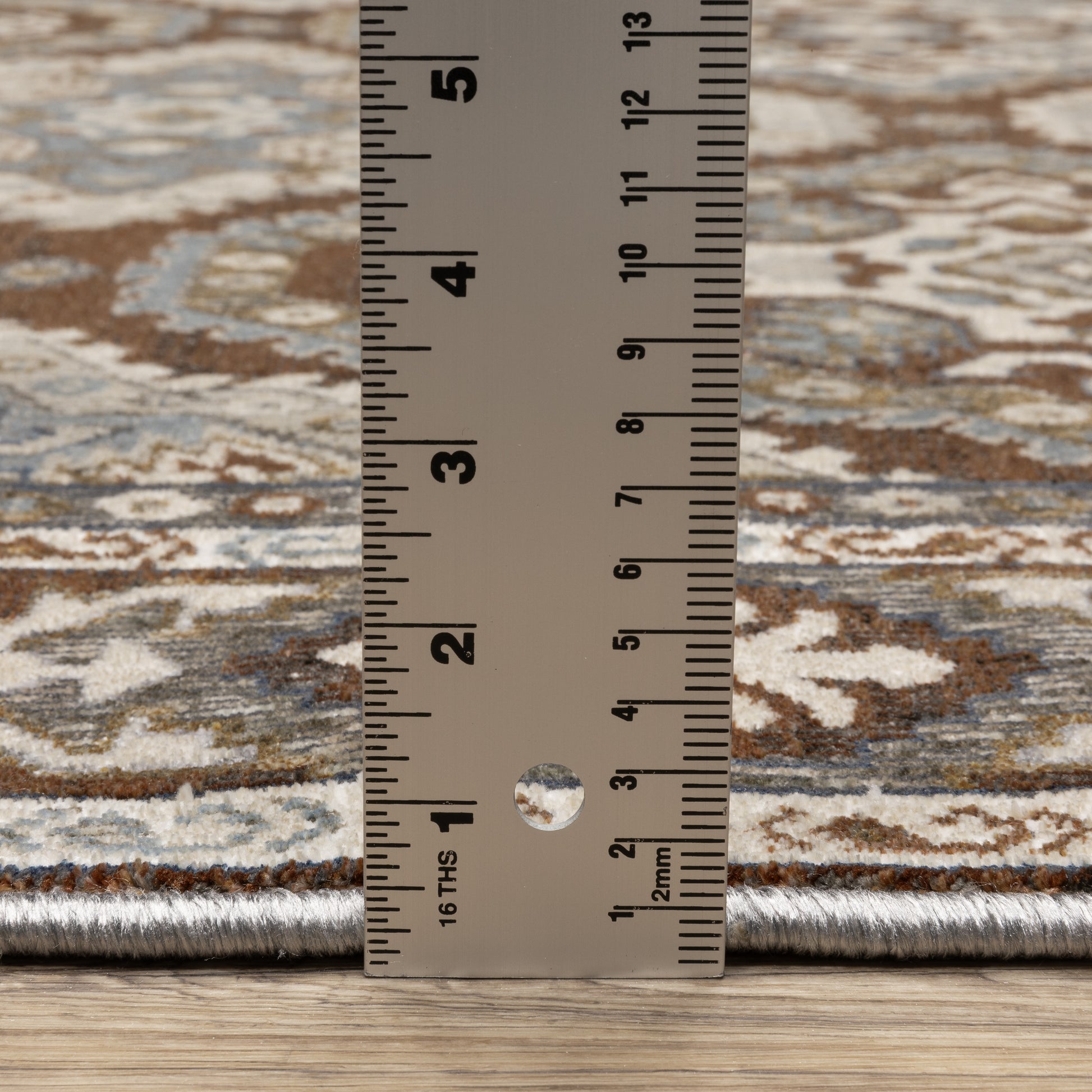 Ellington Geometric Rust/ Blue Trefoil Cut Pile Rug