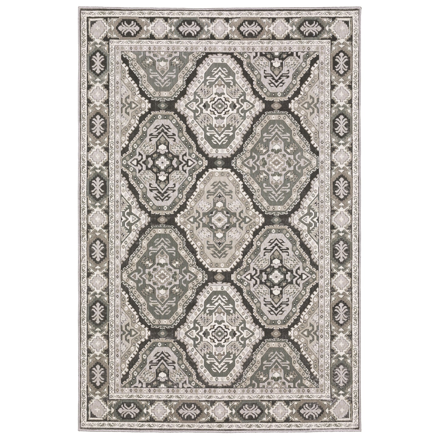 Ellington ELL04 Grey Geometric Rug