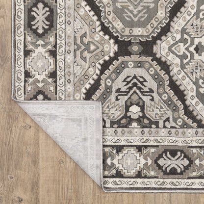 Ellington Geometric Grey/ Grey Trefoil Cut Pile Rug