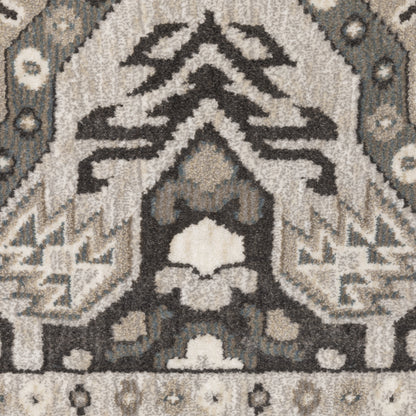 Ellington Geometric Grey/ Grey Trefoil Cut Pile Rug