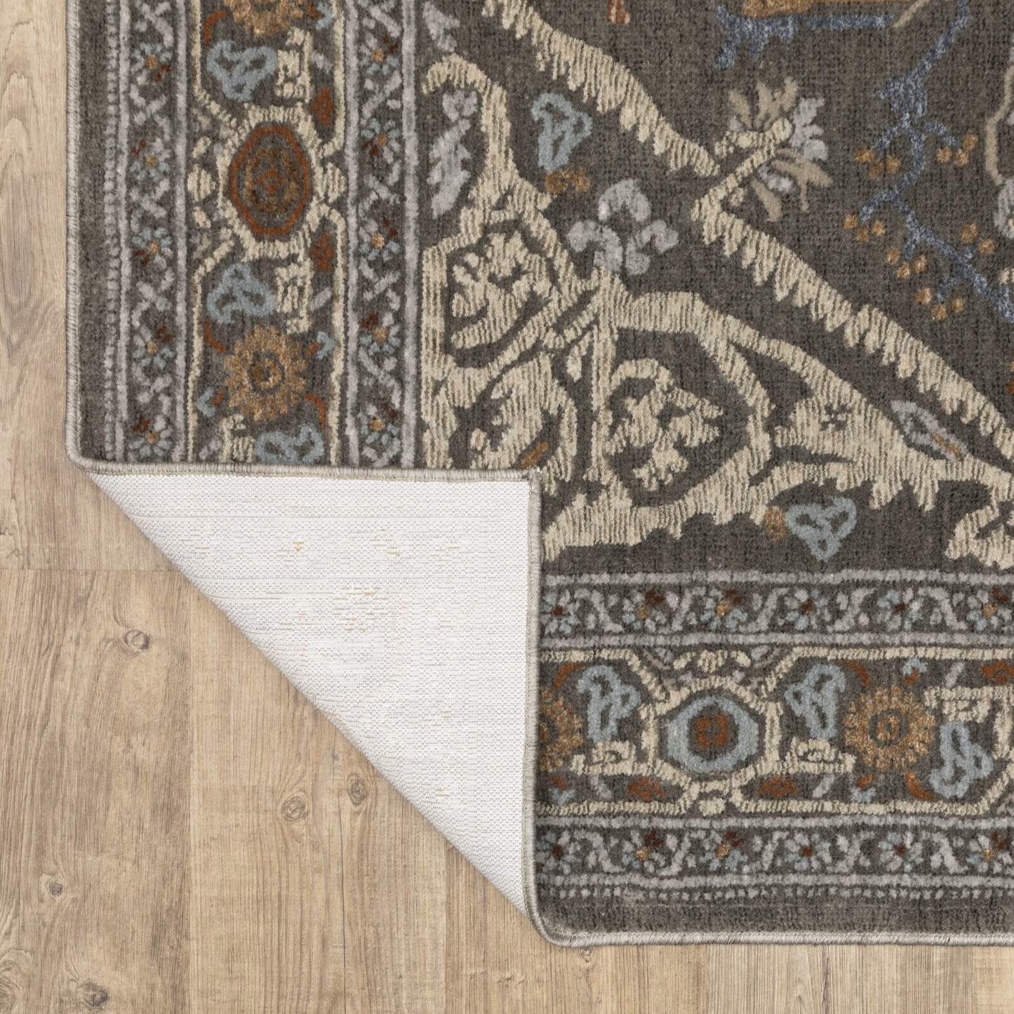 Ellington Medallion Grey/ Multi Oriental Cut Pile Rug