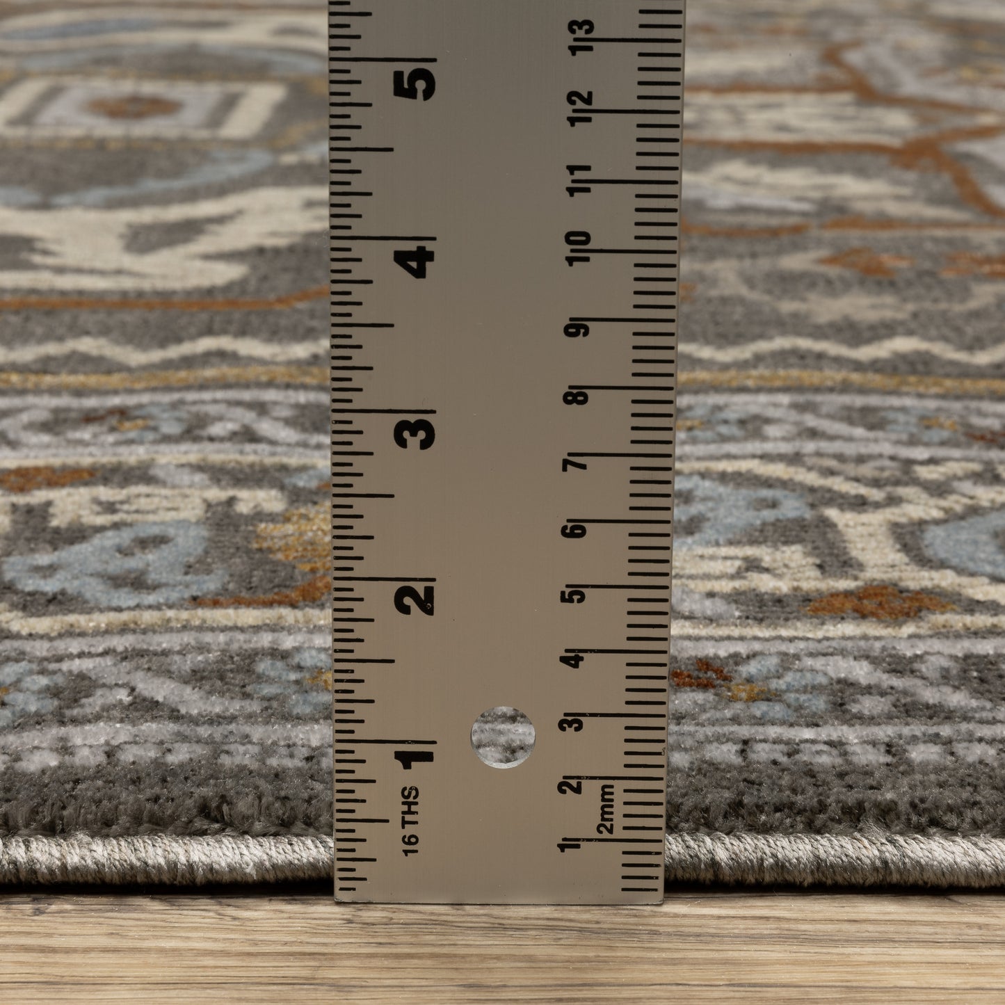 Ellington Medallion Grey/ Multi Oriental Cut Pile Rug