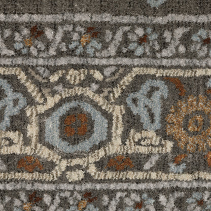 Ellington Medallion Grey/ Multi Oriental Cut Pile Rug