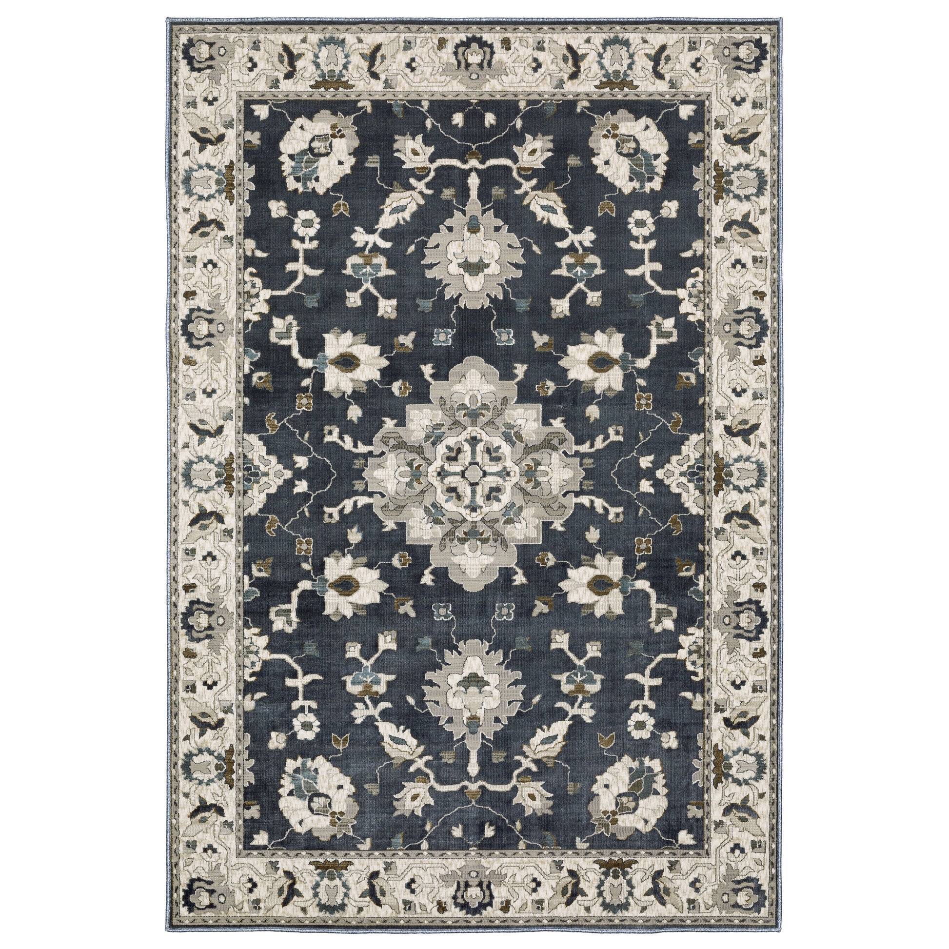Ellington ELL08 Blue Floral Rug