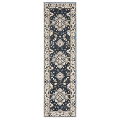 Ellington ELL08 Blue Floral Rug
