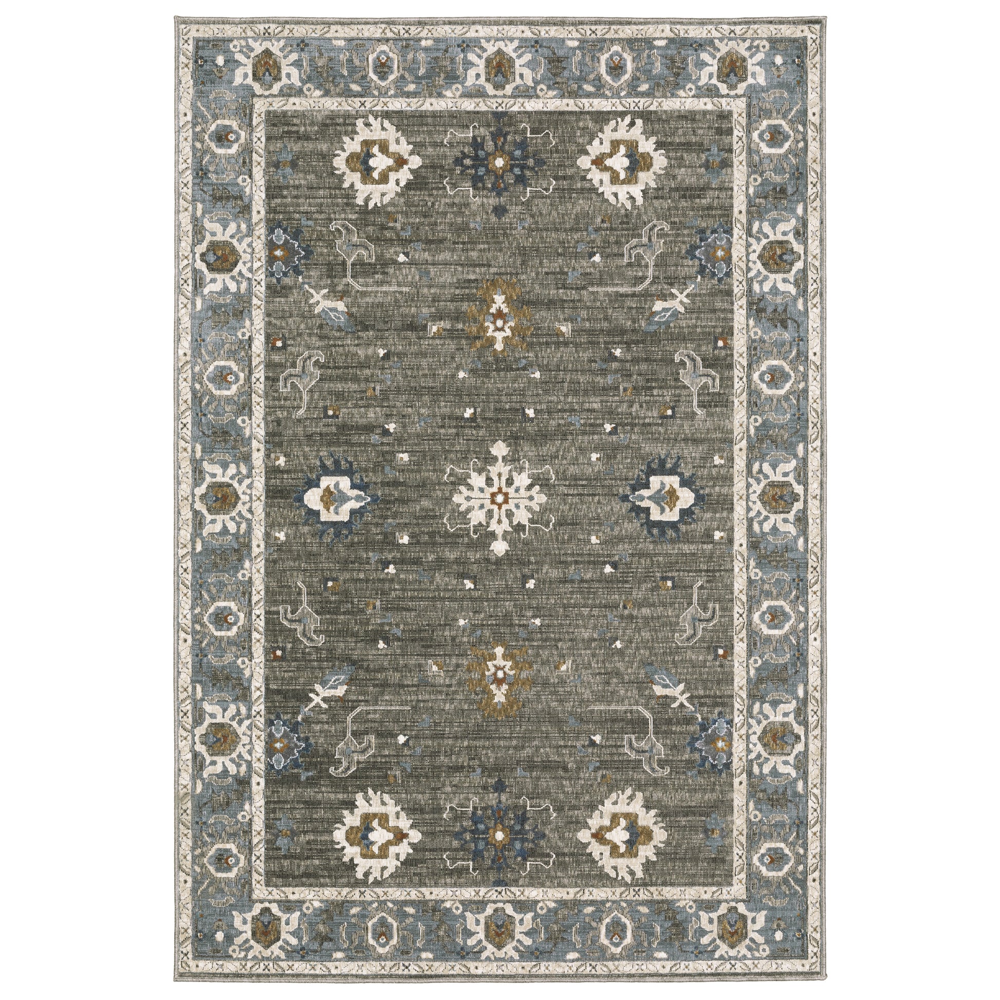 Ellington ELL09 Grey Floral Rug