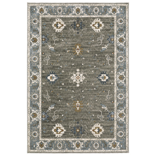 Ellington ELL09 Grey Floral Rug