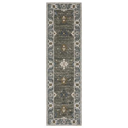 Ellington ELL09 Grey Floral Rug