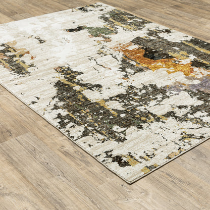 Evolution Abstract Beige/ Charcoal Cut Pile Rug