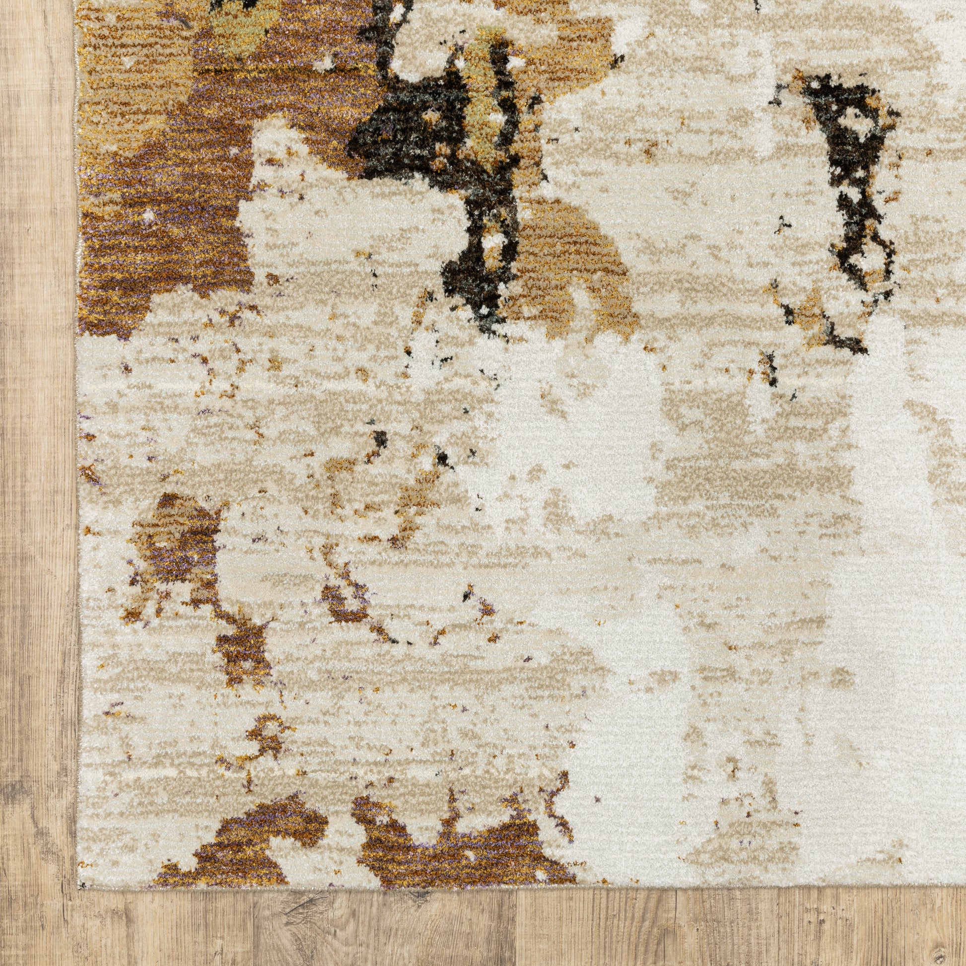 Evolution Abstract Beige/ Charcoal Cut Pile Rug