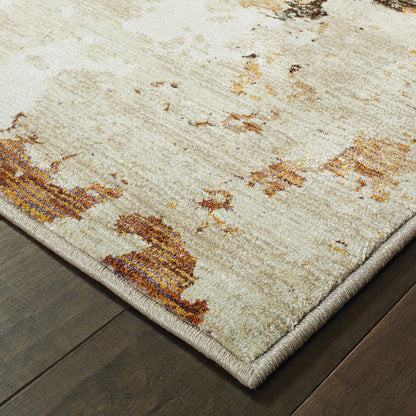 Evolution Abstract Beige/ Charcoal Cut Pile Rug