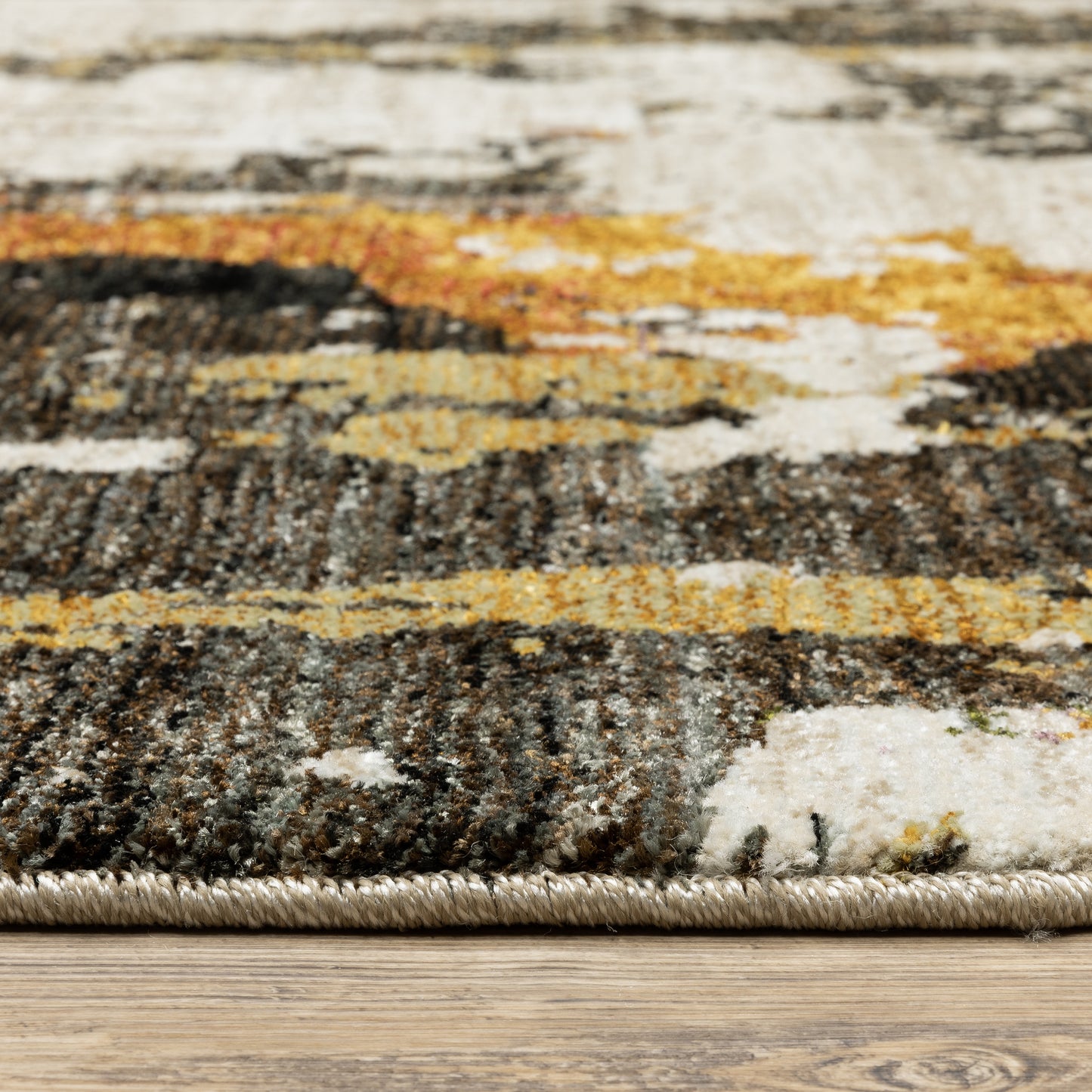 Evolution Abstract Beige/ Charcoal Cut Pile Rug