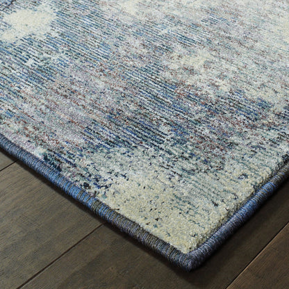 Evolution Abstract Navy/ Ivory Cut Pile Rug