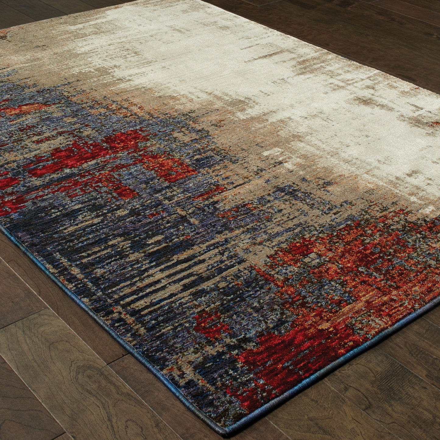 Evolution Abstract Ivory/ Multi Cut Pile Rug