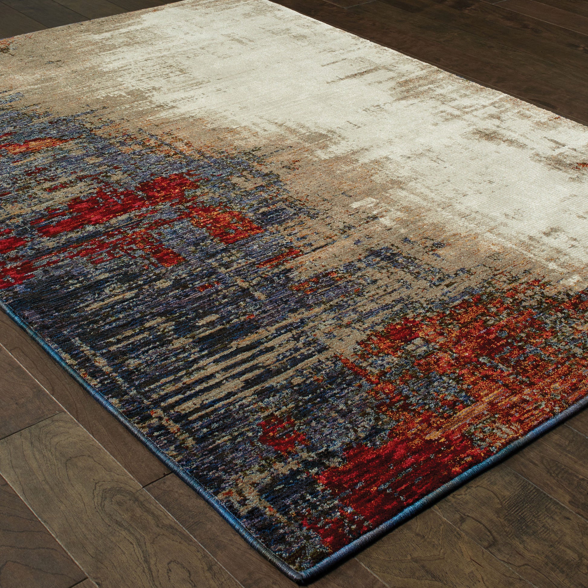 Evolution Abstract Ivory/ Multi Cut Pile Rug