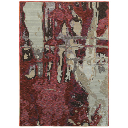 Evolution 8028B Red Abstract Rug