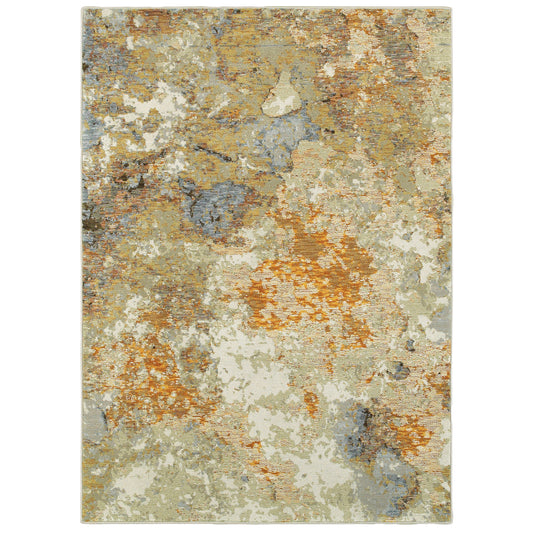 Evolution 8031B Gold Abstract Rug