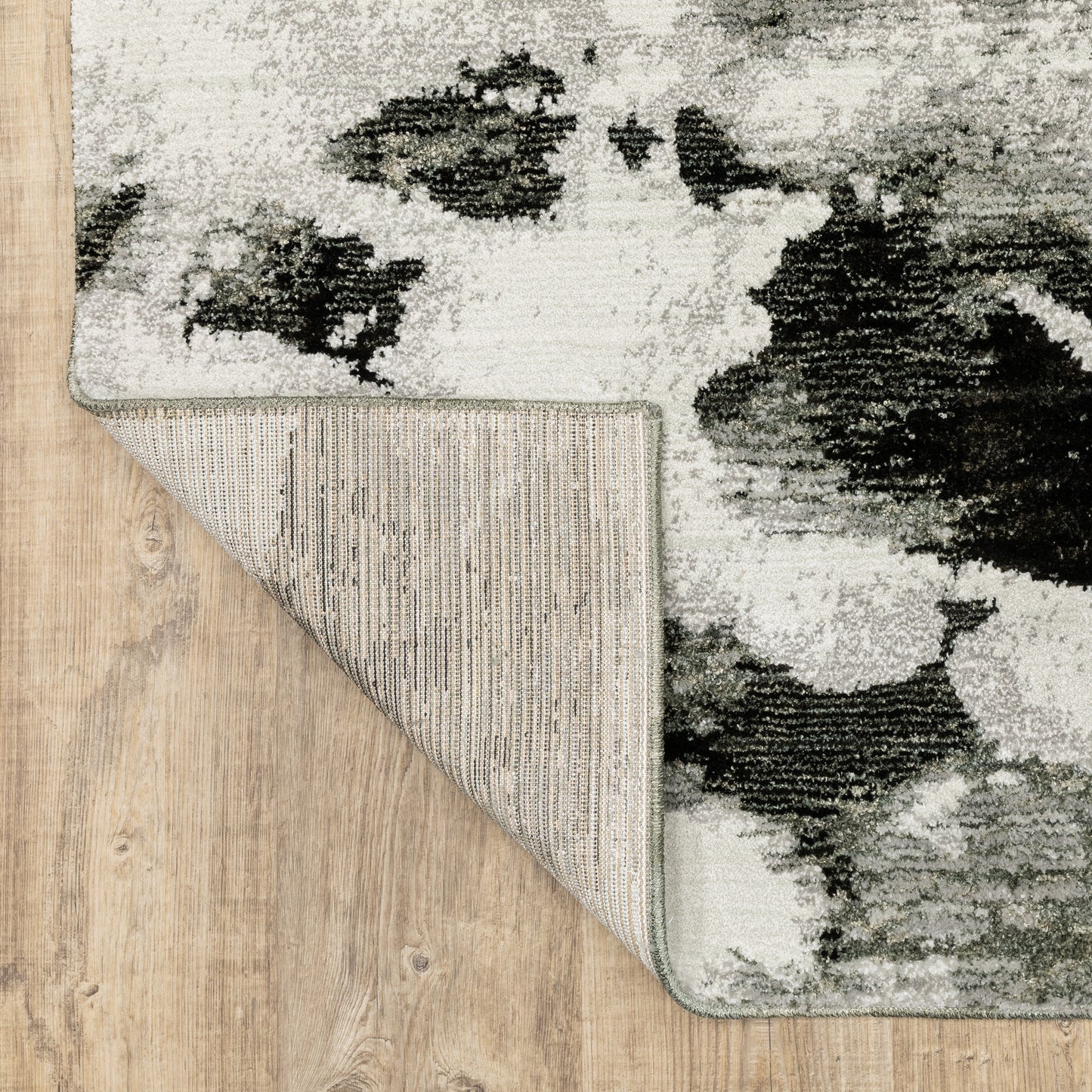 Evolution Abstract Charcoal/ White Cut Pile Rug