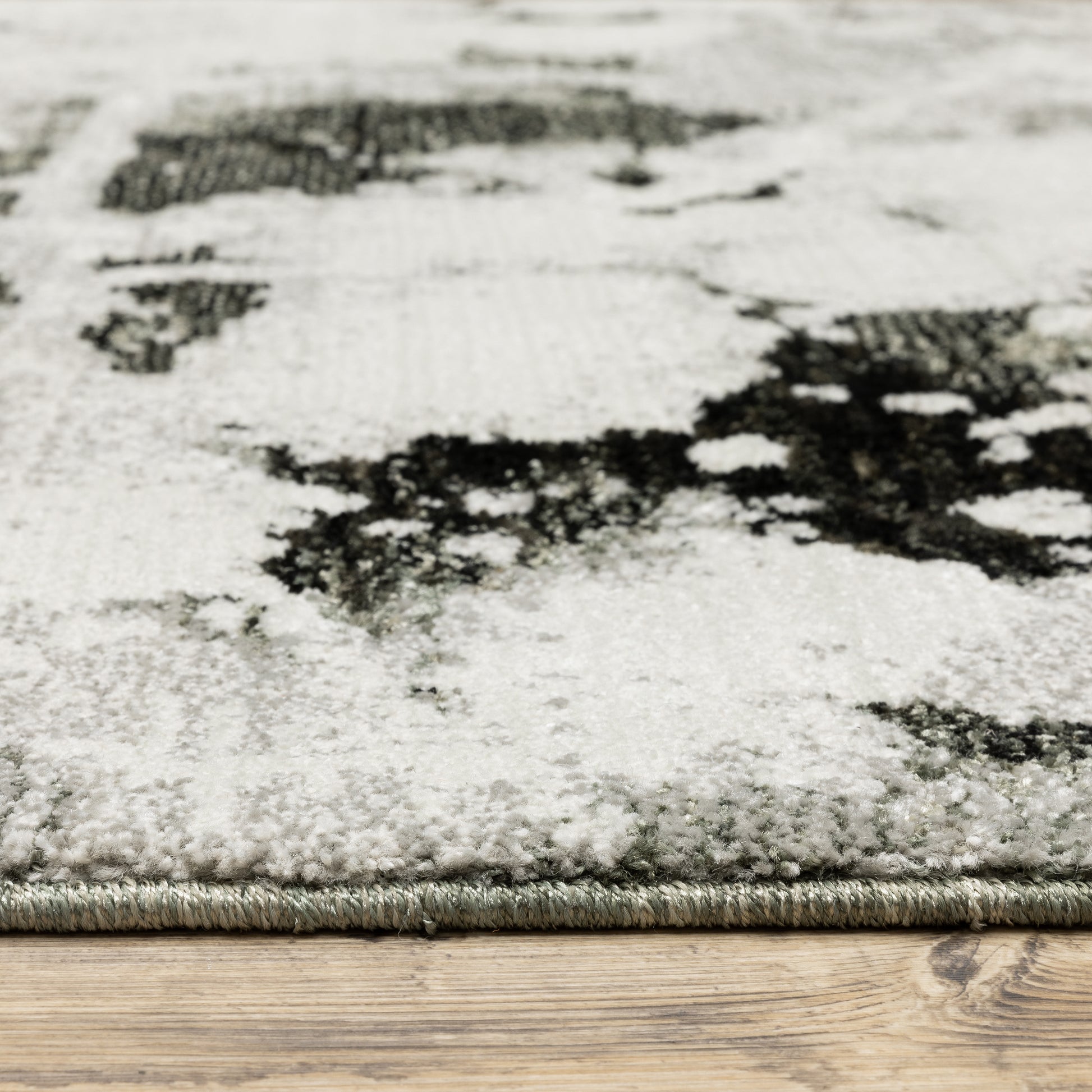 Evolution Abstract Charcoal/ White Cut Pile Rug