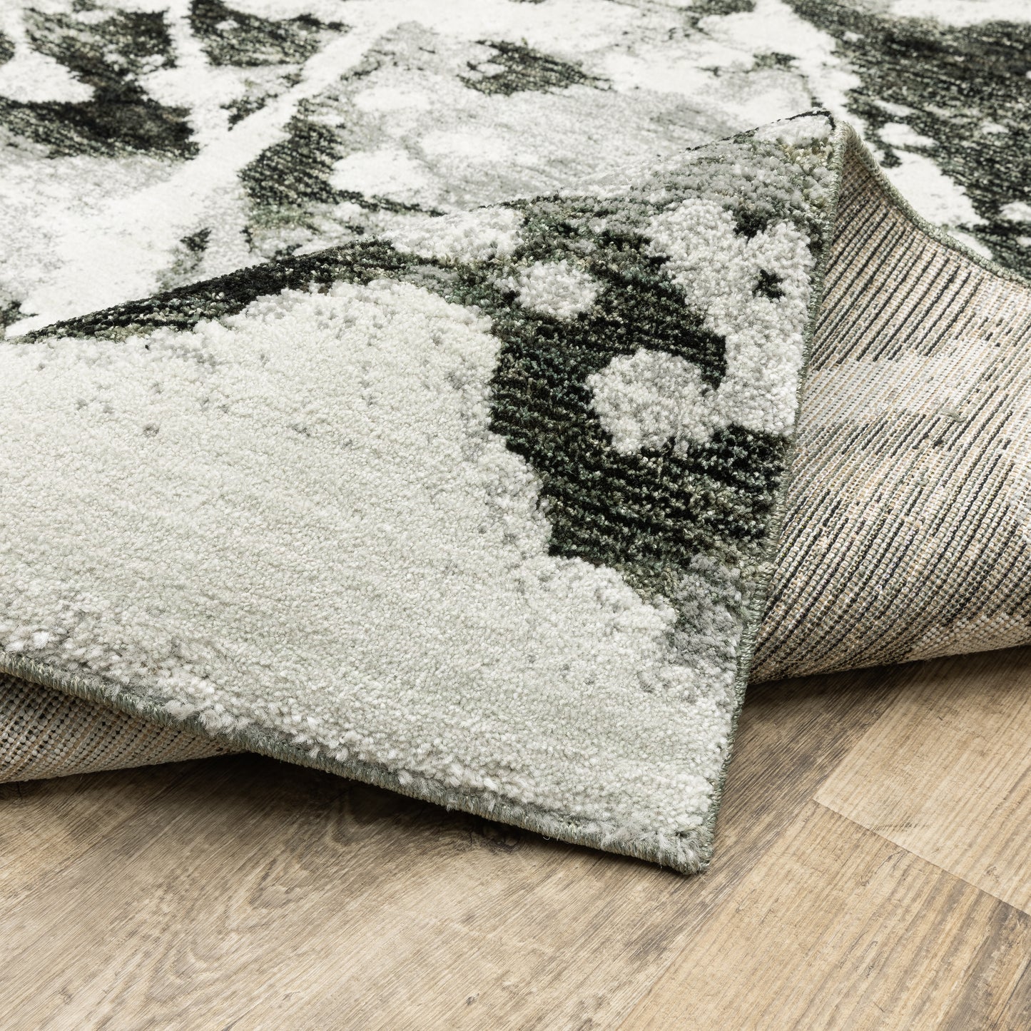 Evolution Abstract Charcoal/ White Cut Pile Rug
