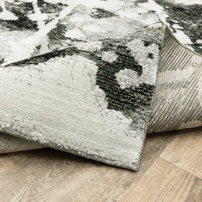 Evolution Abstract Charcoal/ White Cut Pile Rug