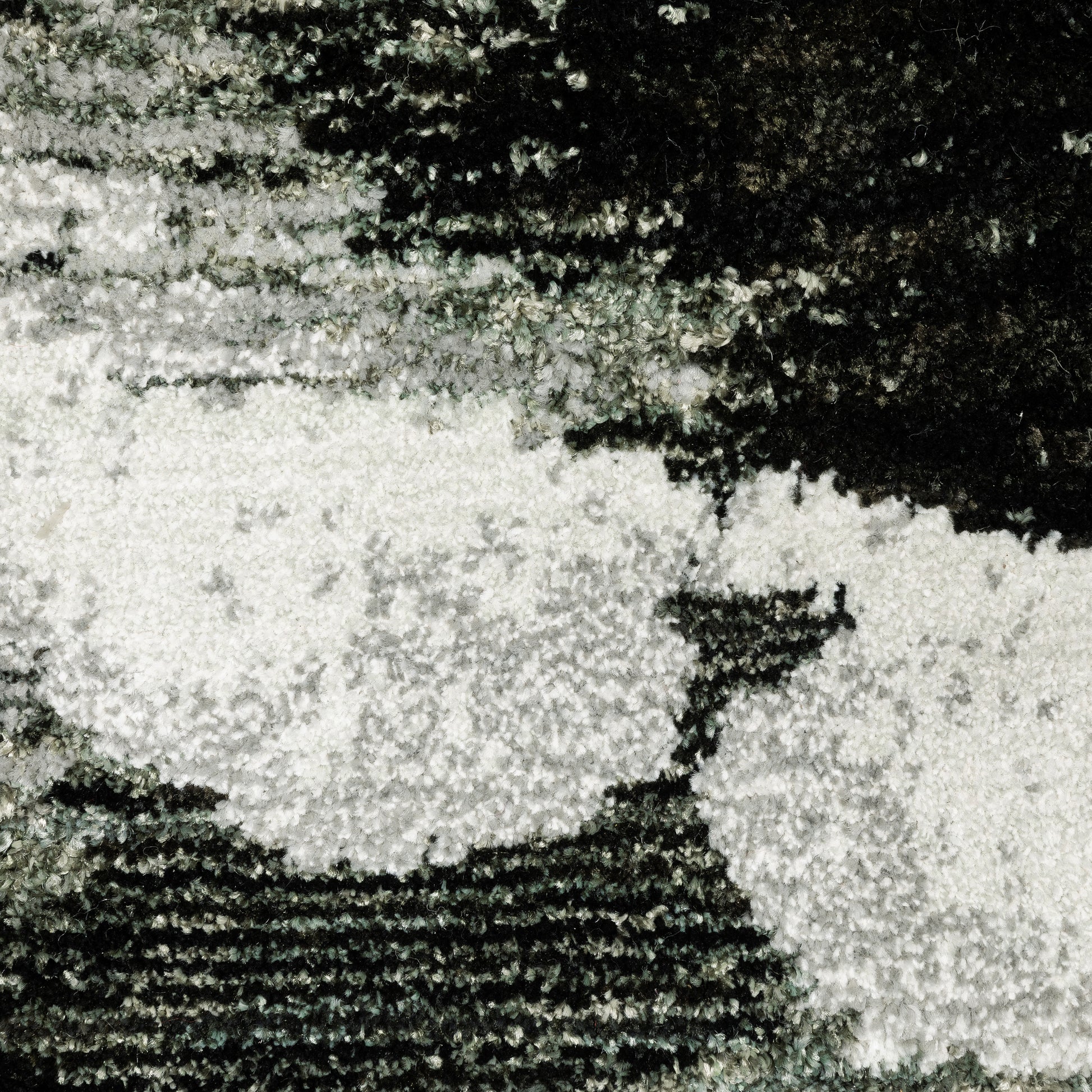 Evolution Abstract Charcoal/ White Cut Pile Rug