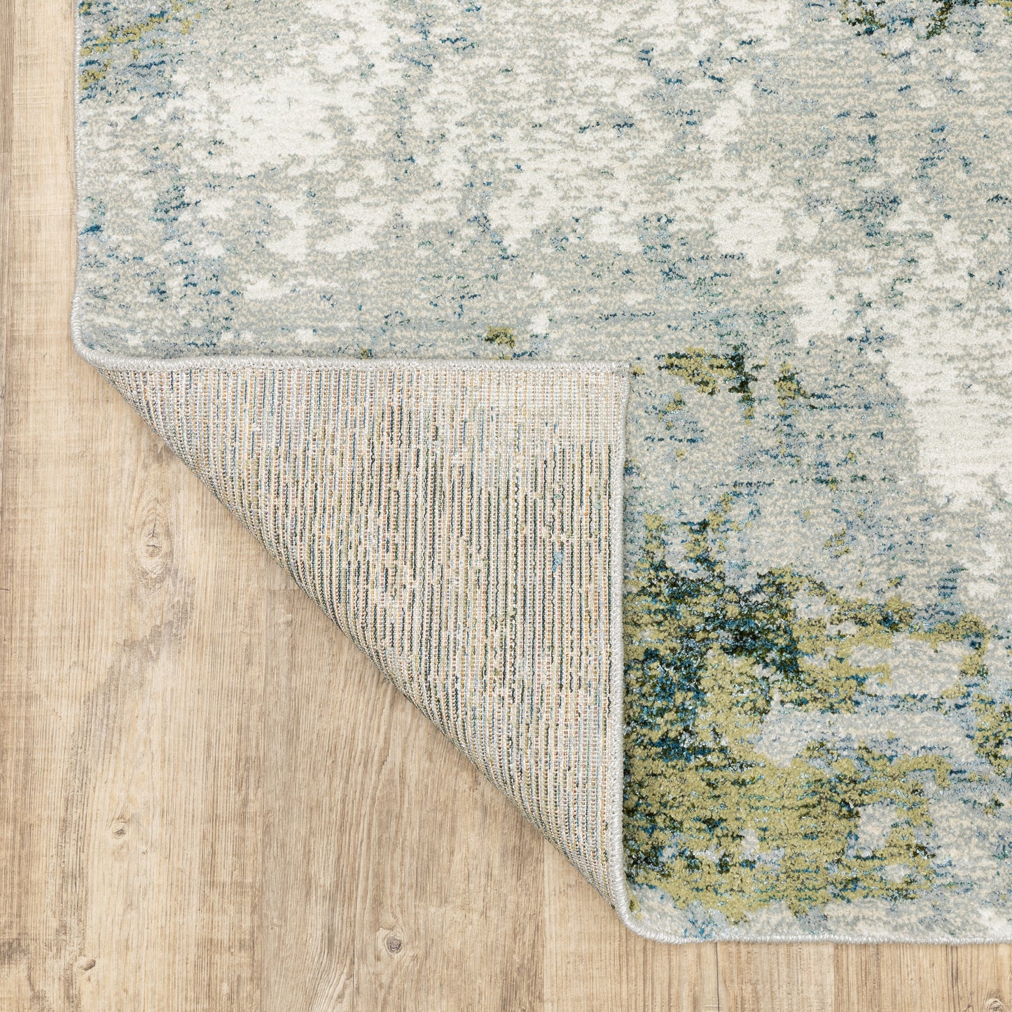 Evolution Abstract Blue/ Green Cut Pile Rug