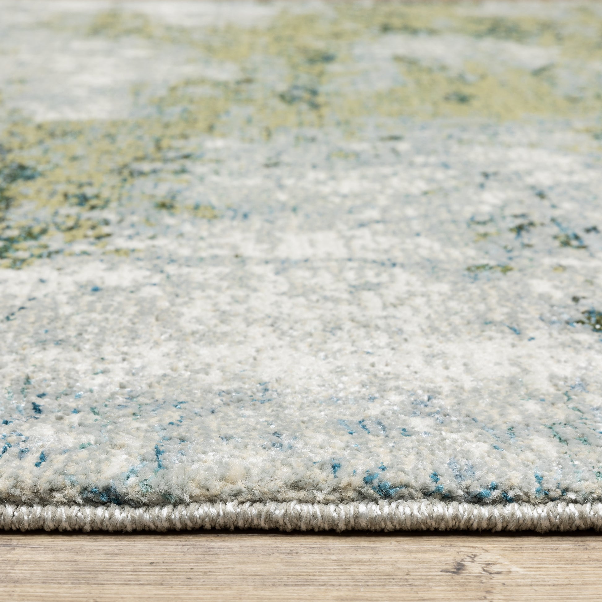 Evolution Abstract Blue/ Green Cut Pile Rug