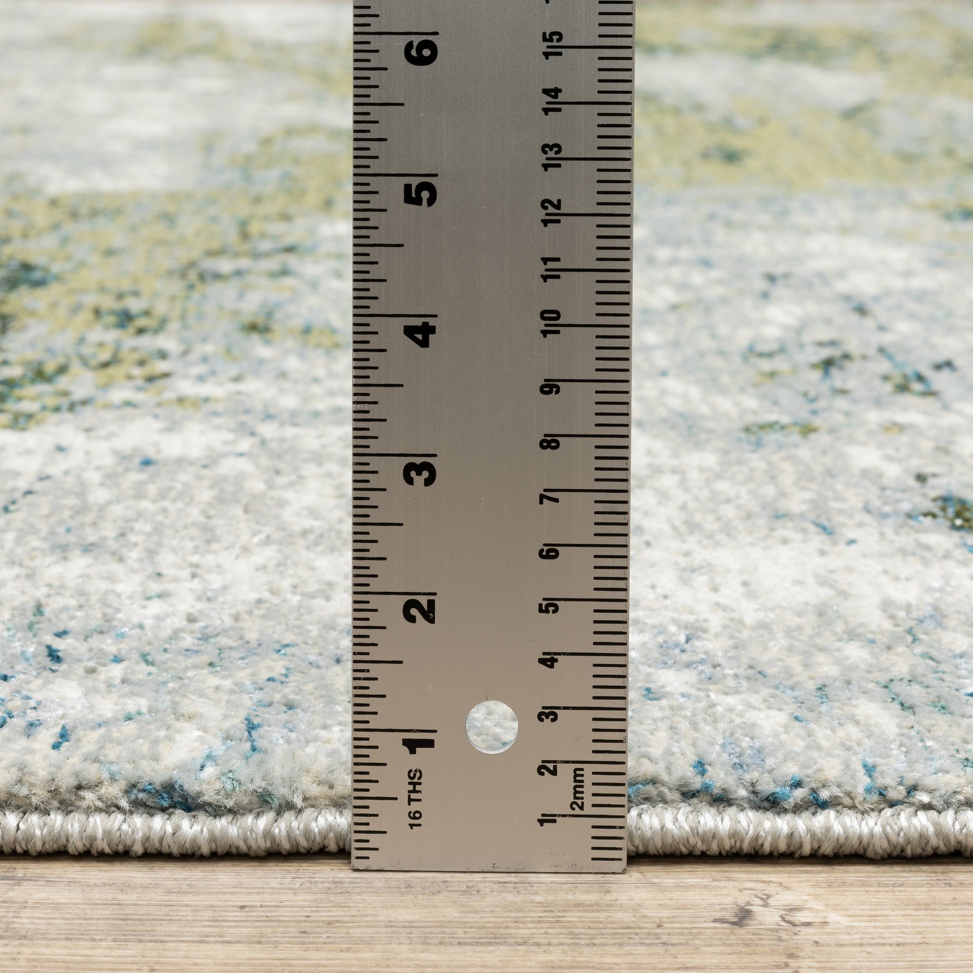 Evolution Abstract Blue/ Green Cut Pile Rug