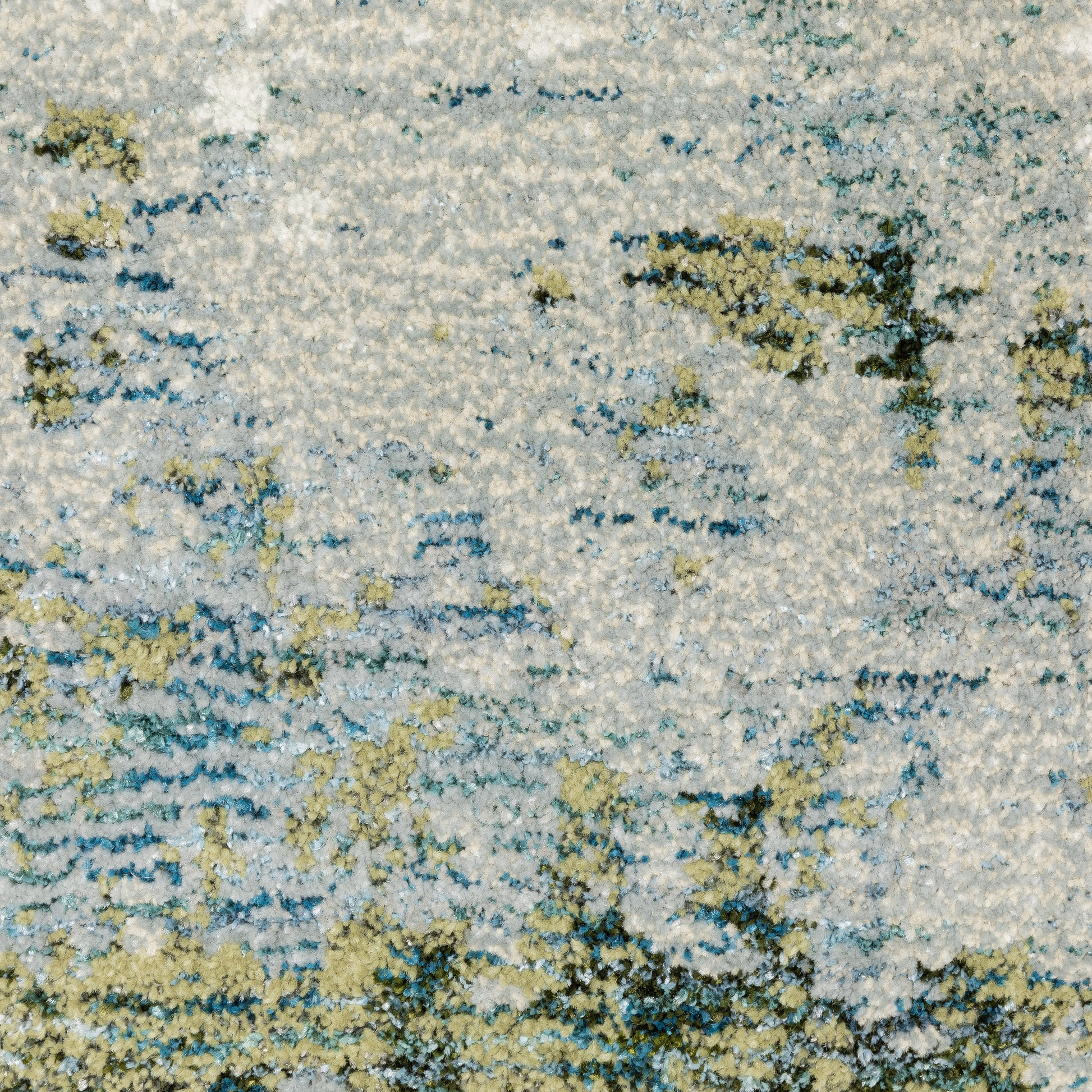 Evolution Abstract Blue/ Green Cut Pile Rug