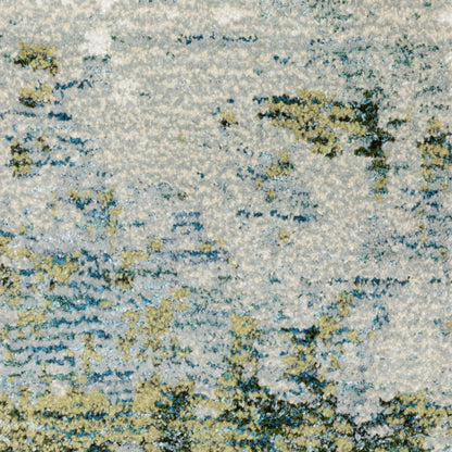 Evolution Abstract Blue/ Green Cut Pile Rug