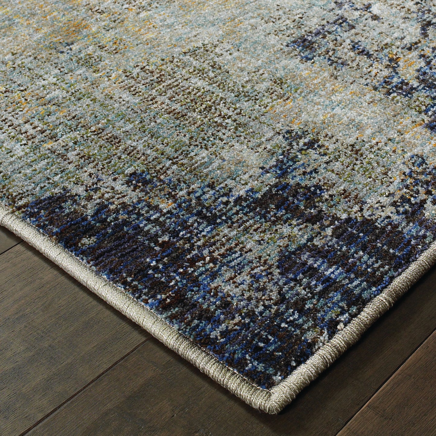 Evolution Abstract Navy/ Blue Cut Pile Rug