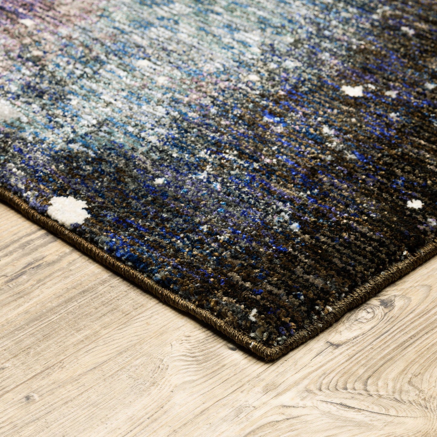 Evolution Abstract Midnight/ Purple Cut Pile Rug